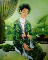 Nguyen Hoang Trang , Lady in Traditional Dress - ArtOfHanoi.com